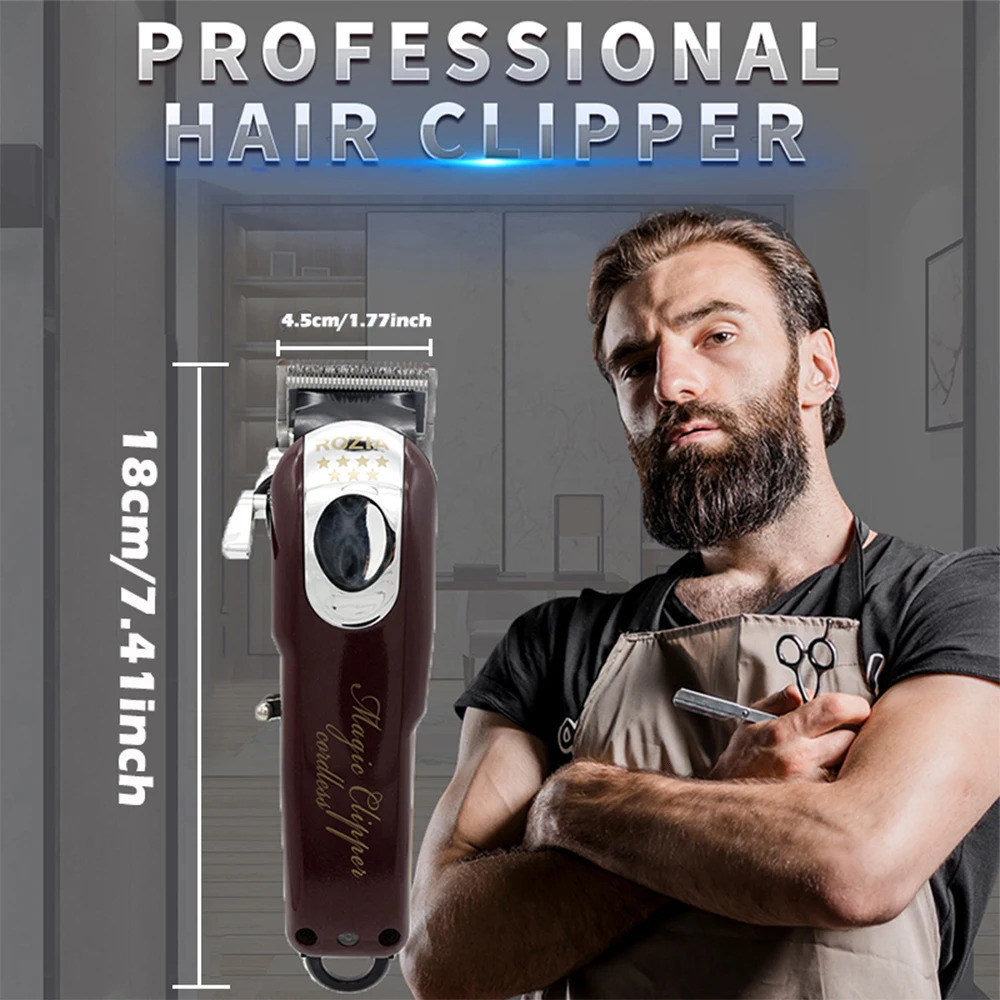Professional Hair Clipper for Men Rechargeable Hair Trimmer Cordless Hair Cutting Machine Electric Barber Clippers Gift 251011