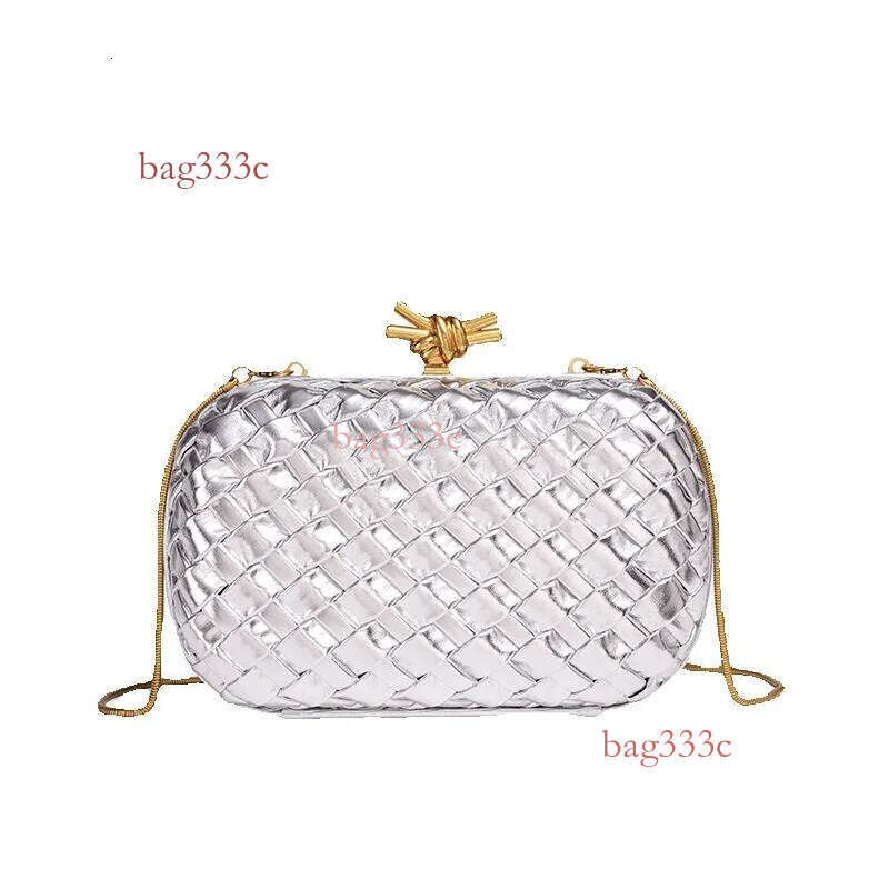 Handwoven Light Luxury Style Clutch Evening For Women Fashion Trend New Round Box Exquisite Shoulder Bag Cowhide Woven Bag