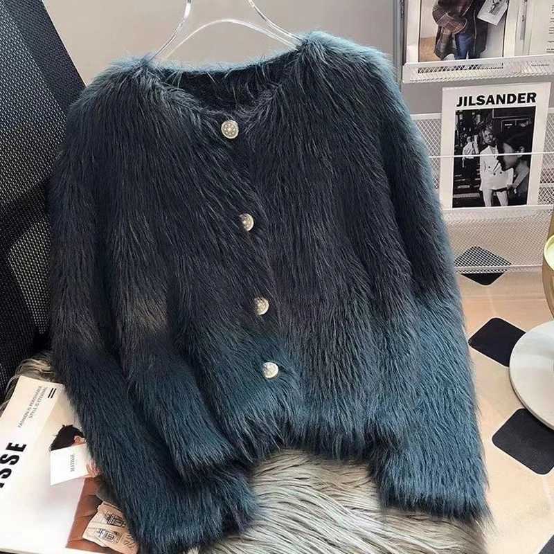 Autumn Warm Women Crop Cardigan Korean Knitted Ele Female Casual Sweaters Fashion Imitation Mink Cashmere Soft Ladies Coat W251014