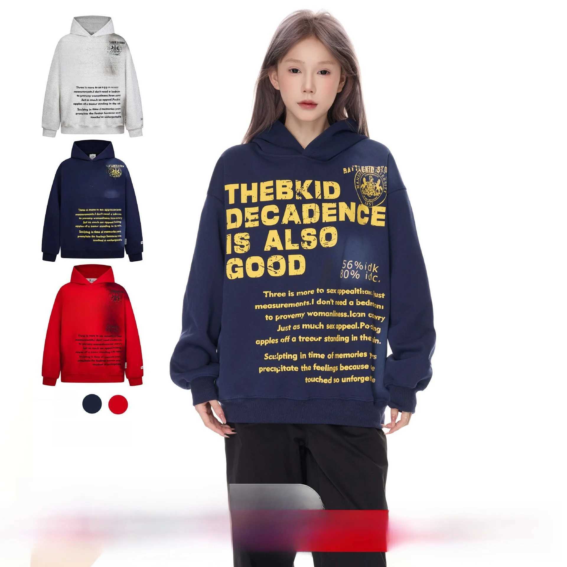 Street Style Hoodie Couple Loose Fit Cotton Polyester Blend Long Sleeve Zipper Closure Vintage Design Men Women Casual Outerwear J251014