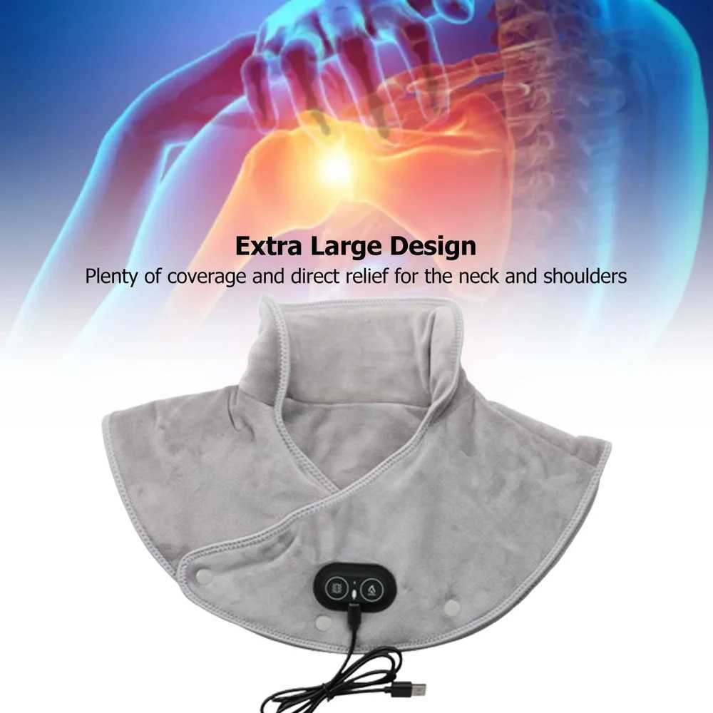 Electric Heating Shoulder Neck Pad Cervical Wrap Three Gear Thermal Compress Massager Vibration Shawl Warm Back Tool Relax Brace Y251014