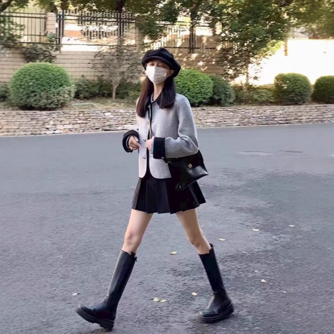 2025 design autumn and winter new top social style women's double-sided cashmere jacket designer jacket petite short wool jacket luxurious high-e