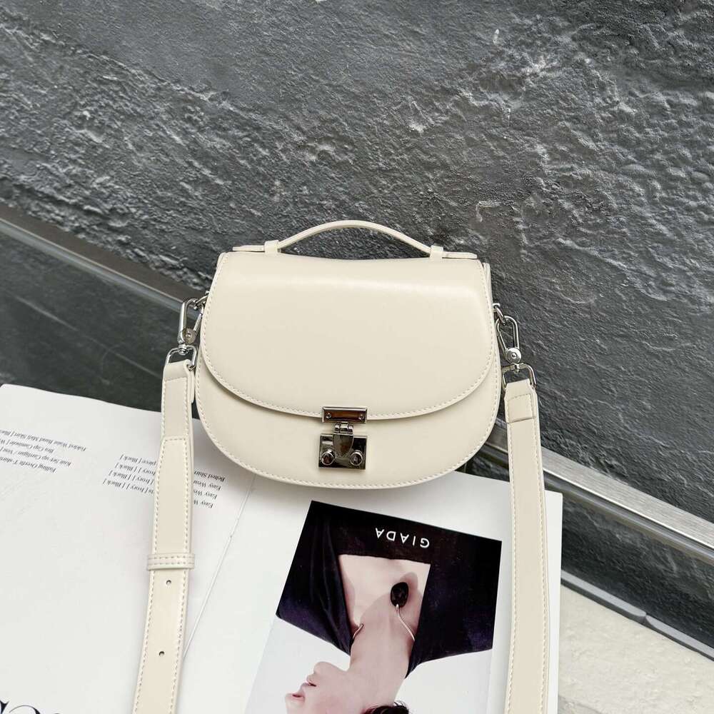 Luxury bag High end Saddle Fashion Lock Handbag Niche Design Genuine Leather Crossbody Women s Small Bag