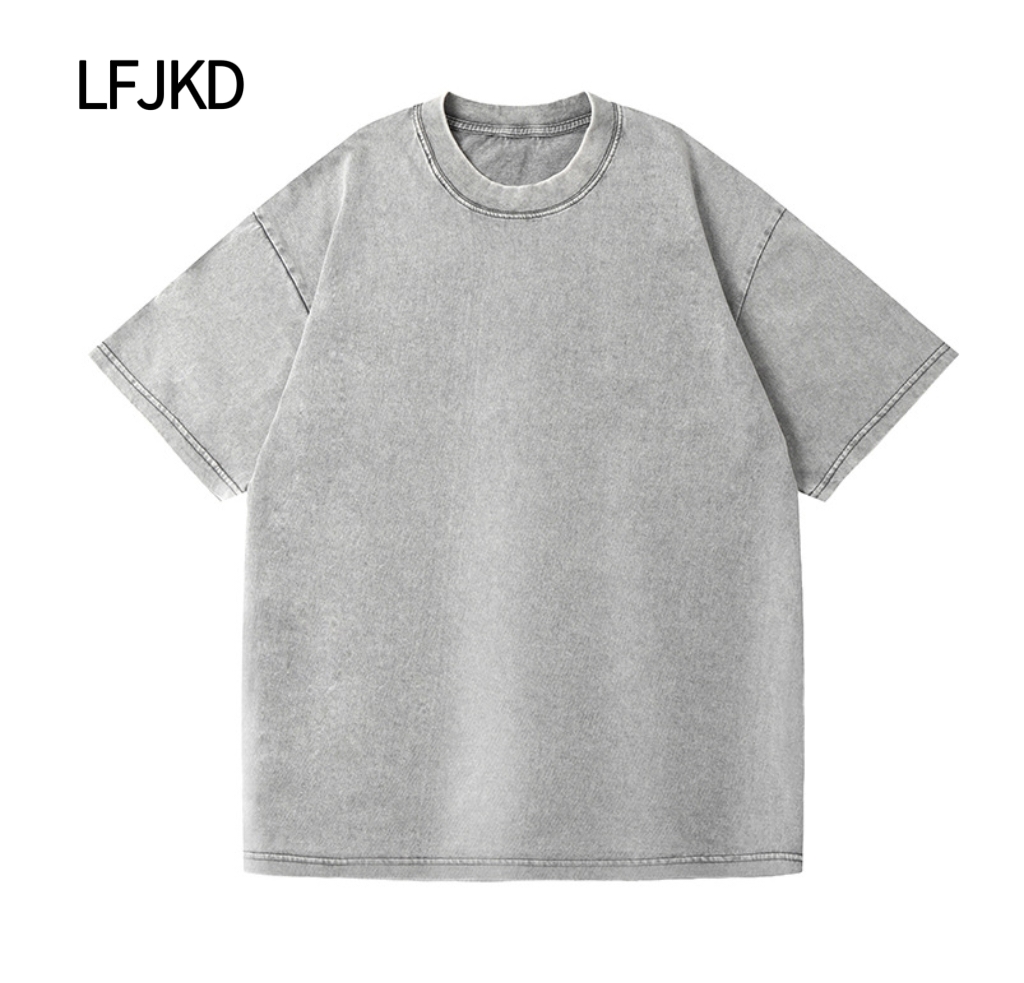 K2300 230gsm Heavyweight Vintage Washed T-Shirt, 100% Cotton Oversized Tee, Drop Shoulder Streetwear