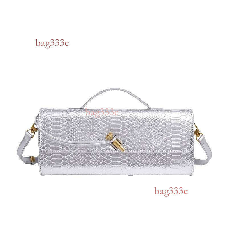 Snake Pattern Organ Horizontal Small Square Handheld Shoulder Crossbody Evening Bag For Women Portable Cowhide Woven Bag