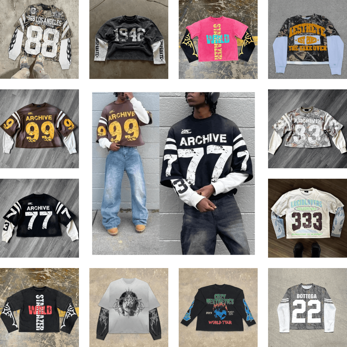 Designer Men's Hoodies Men Women Retro Harajuku Punk Casual Splicing Sweatshirt Fashion Street design Fake Two Piece t shirt Printed Hip Hop Loos