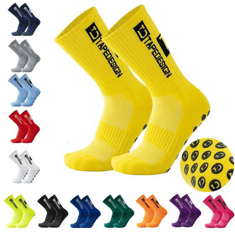 2025 New ANTI SLIP Tape design Football Socks Mid Calf NonSlip Soccer Sport Cycling Sports Mens Women Sock Grip Yoga 1 Pairs Z251014