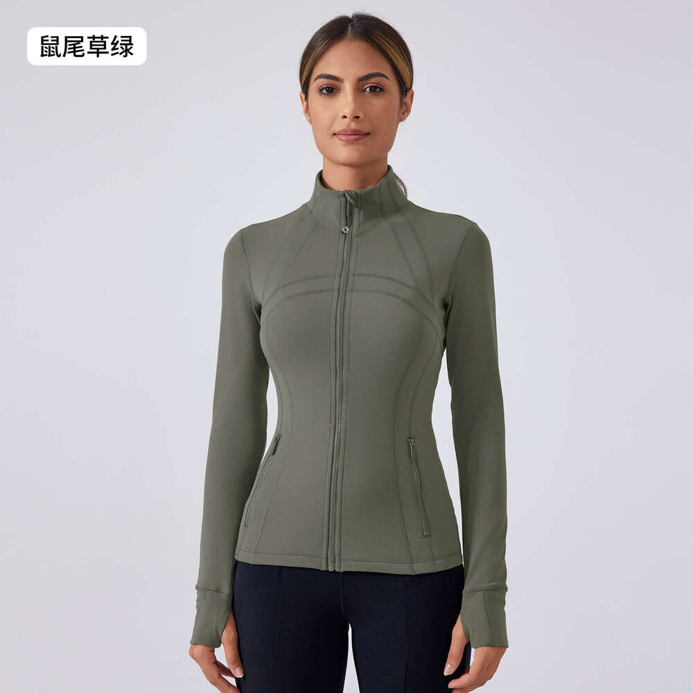 Autumn New Yoga Jacket for Women Running Cycling Sports Long Sleeve Slim Fit Stand Collar Fitness Clothing DAW182