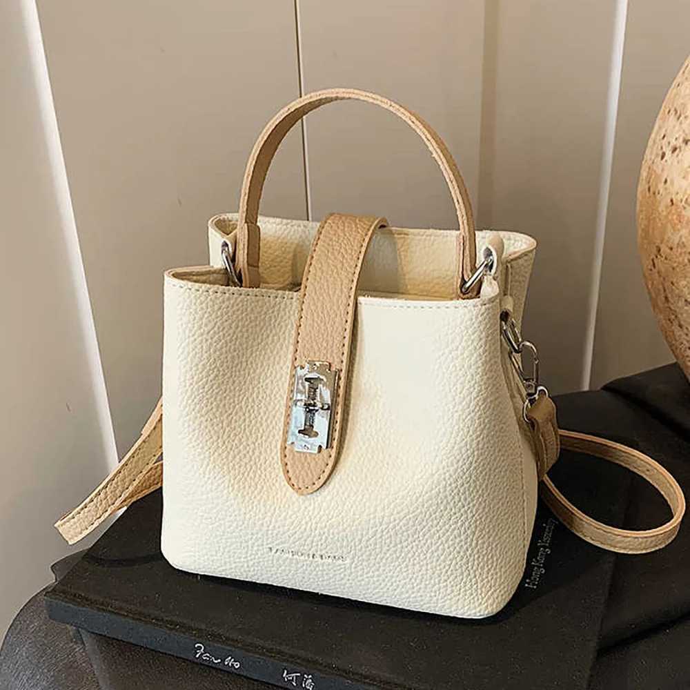 Summer Trendy Small Bucket Bag Wens 2025 New Highend Versatile Crossbody Bag Lychee Texture Tophandle Shoder Bags D251014