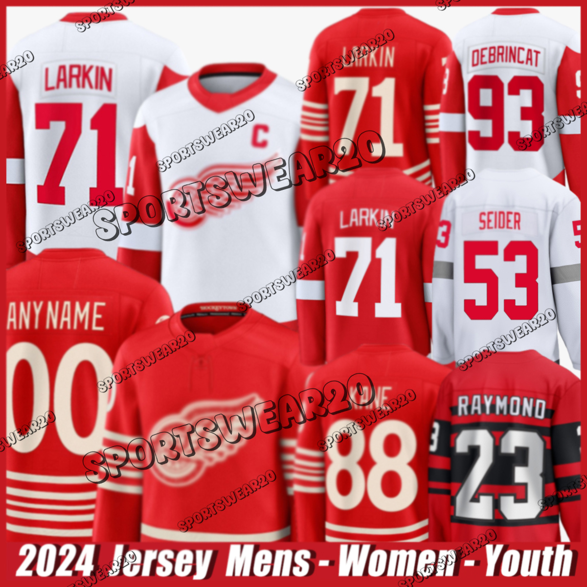 88 Patrick Kane DetroitsS hockey jersey Red WingsS jersey Dylans Larkins Lucas Raymond Moritz Seider Alex DeBrincat Alex Lyon Michael Rasmussen Gordie Howe jerseys