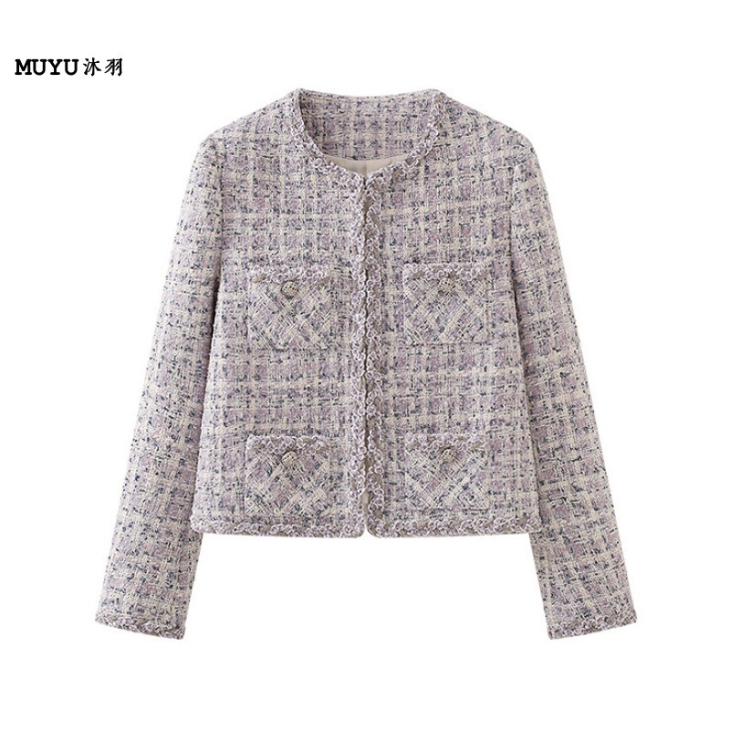 2025 Autumn/Winter New Top Purple Exquisite French Rich Lady Luxury Women's Short fashion Top Designer Jacket Autumn/Winter New Spring Social Ele