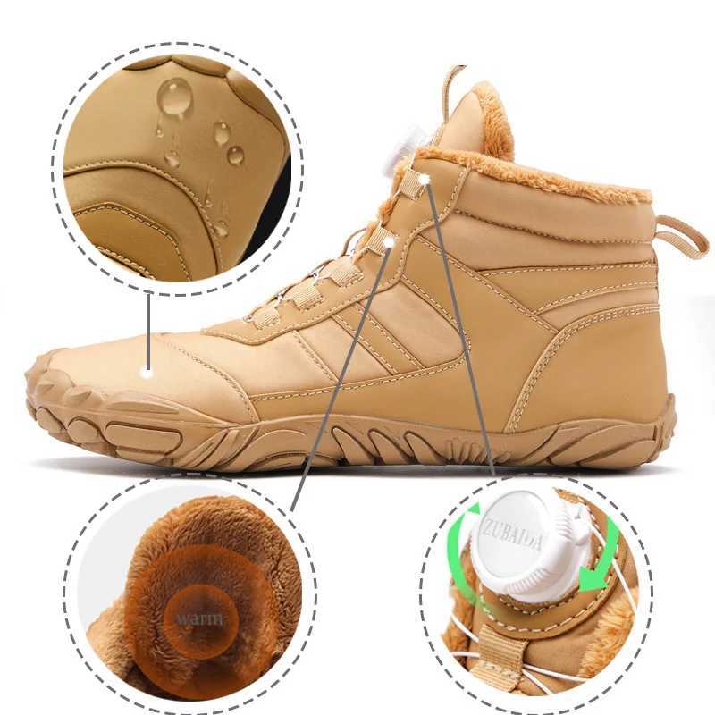 New Winter Boots for Men Women Snow BareFoot Outdoor Nonslip Warm Fur Casual Sneakers Ankle Boots Hiking Shoes Size 3547 C251014