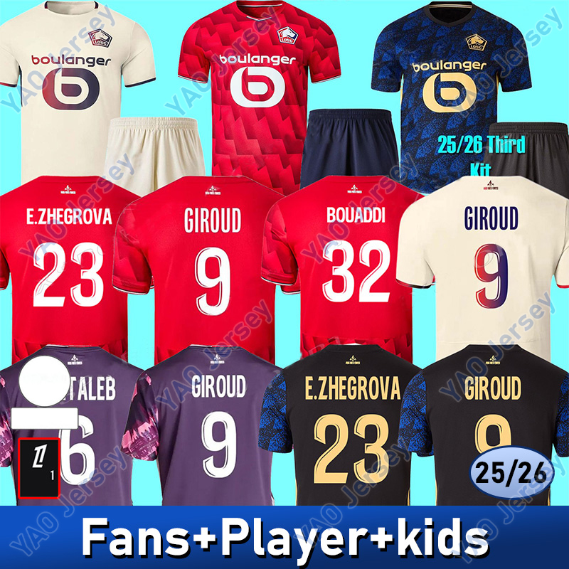 Mens Soccer Jerseys 25/26 LOSC Lille 2025/26 Football Shirt David Zhegrova Yazici Anniversary Kit