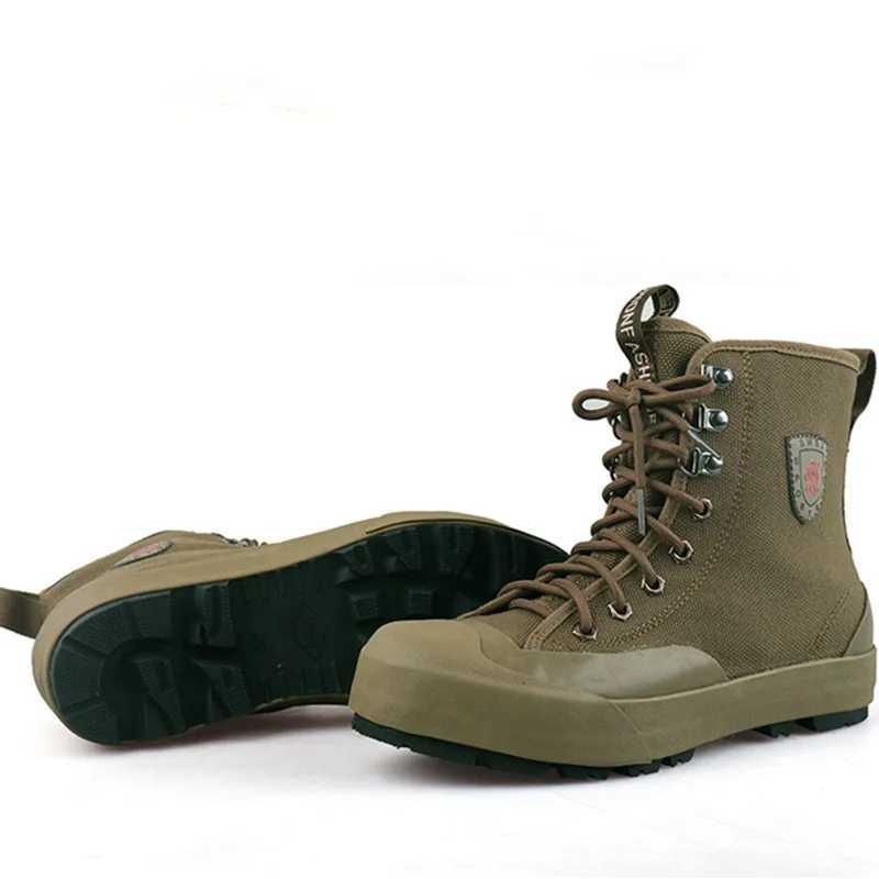 Couple Antipuncture Hightop Hiking Shoes Mens Canvas Training Sneakers Site Labor Rubber Boots Outdoor Climbing Ankle Botas C251014