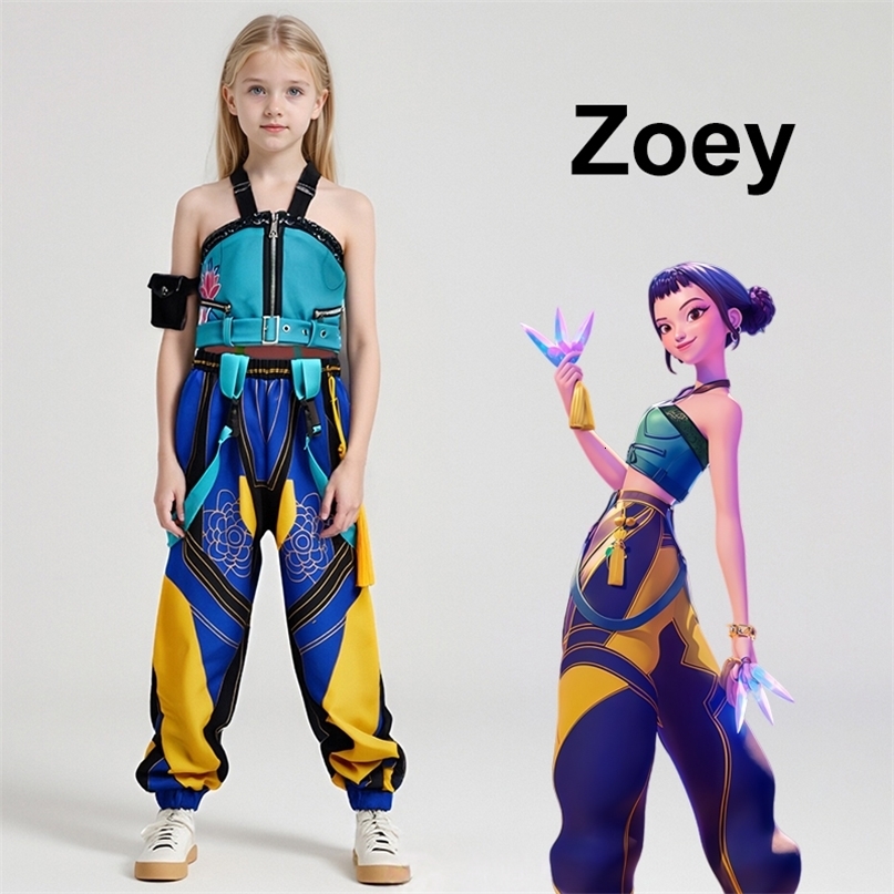 Anime Kids Girl Roleplay Cosplay Costumes Zoey Full Costume Set for Kpop Halloween Carnival Party Suits Clothes Outfit251014