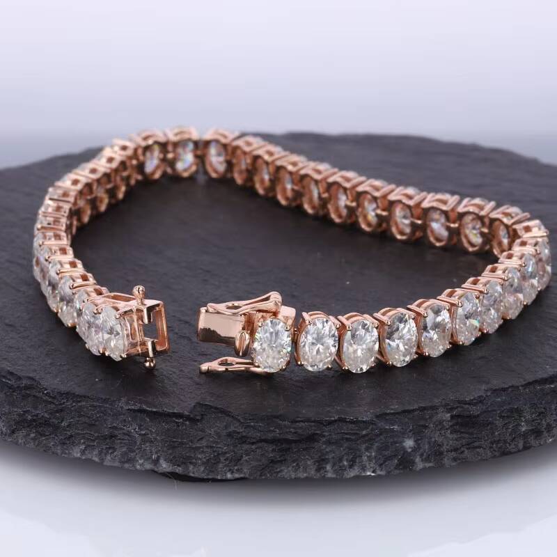 Fine Jewelry Men Women 9K Baguette Tennis Chain 925 Silver VVS Moissanite Tennis Bracelet 35mm Party Gift Elegant Bangle