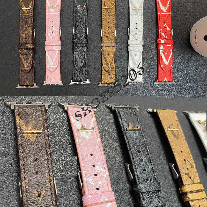 Designer Leather Apple Watch Band Watch Strap for Apple Watch series 10 9 8 5 6 7 Bands 40MM 41MM 49mm 38mm 42MM 44mm 45MM Link Watchband Designer iPhone