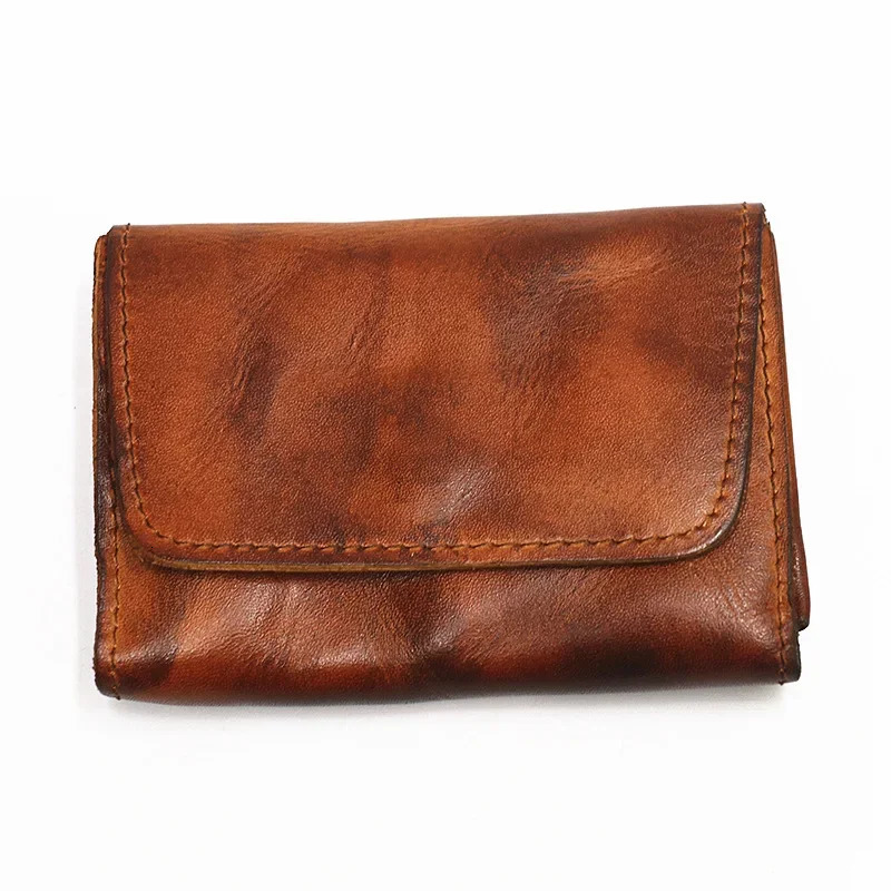 Genuine Leather Wallet for Men Women Vintage Handmade Short Small Mens Wallets Card Holder Original Coin Purse 251014
