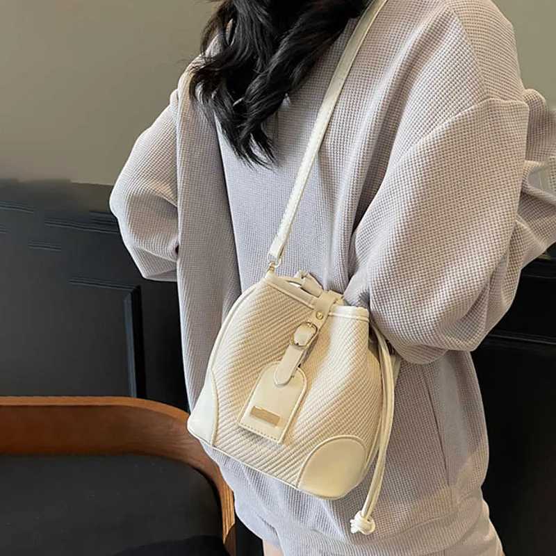 Wen Ctrast Color Handle Bucket Bag Summer Versatile Crossbody Bags Korean Style Daily Cmuting Shoder Purse D251014