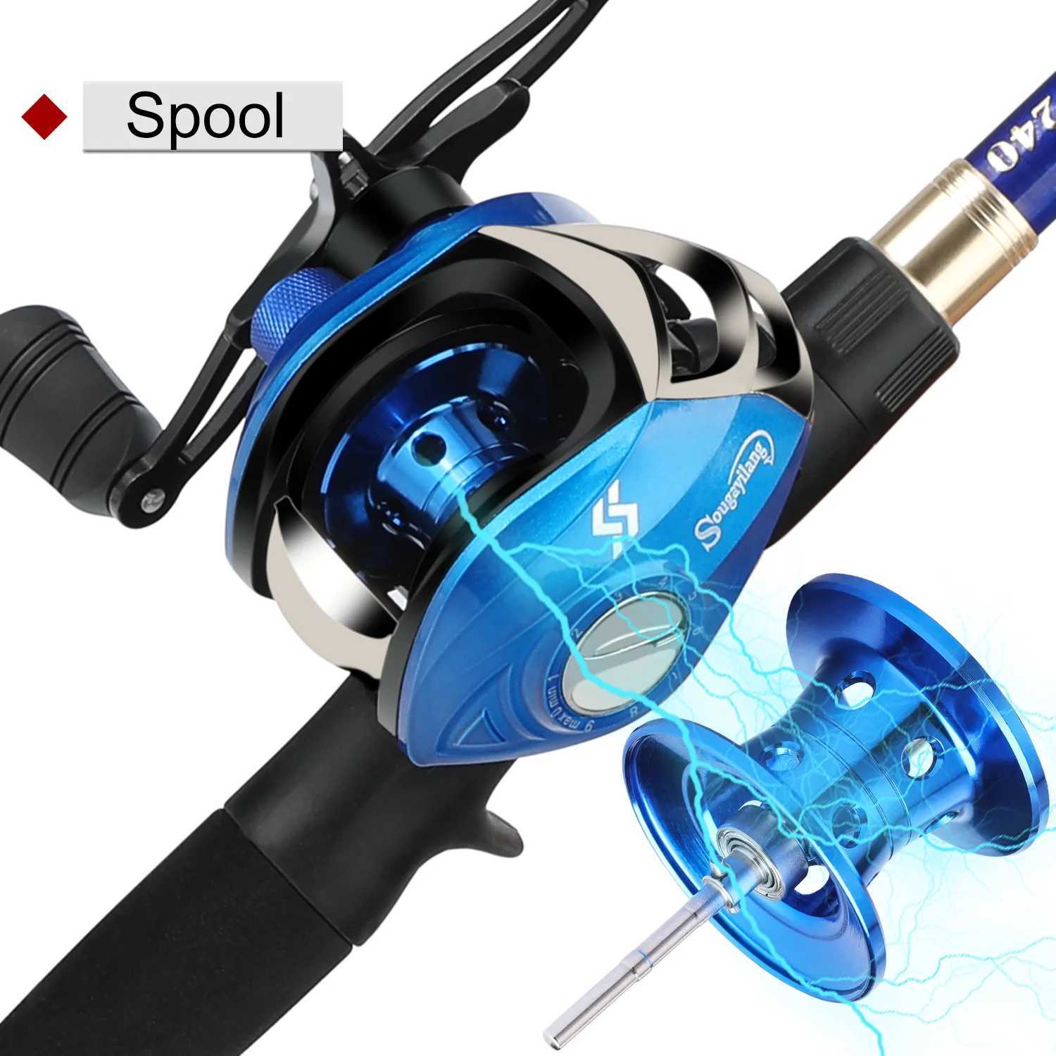 Sougayilang Baitcasting Fishing Rod and Reel Set 18m 21m 24m Caon Ultralight Fishing Rod and Fishing Reel for Bass Fishing Y251014