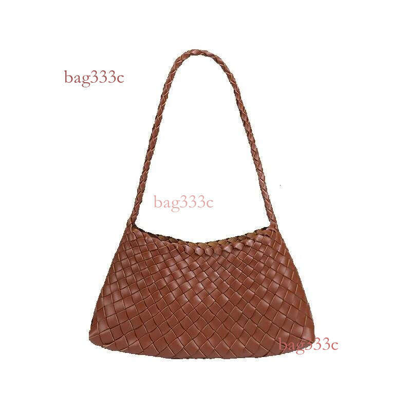 Hand-Woven Handheld Vegetable Basket Bag Fashion Single-Shoulder Handbag For Women Cowhide Woven Bag