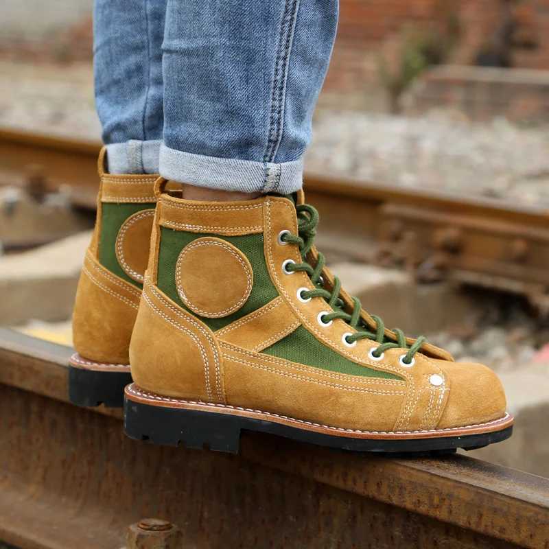 Goodyear Welted Cowhide Mens 65 Type Skydiving Boots Tooling Shoes Outdoor 91 Fight Training Hunting Military Hiking Sneakers C251014