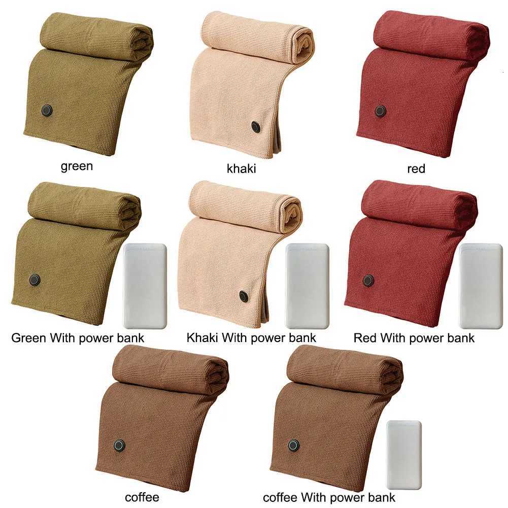 Winter USB Electric Heated Blanket 3 Heating Level Heated Shawl Portable Body Warmer Blanket Withwithout 5000mAh Power Bank Y251014