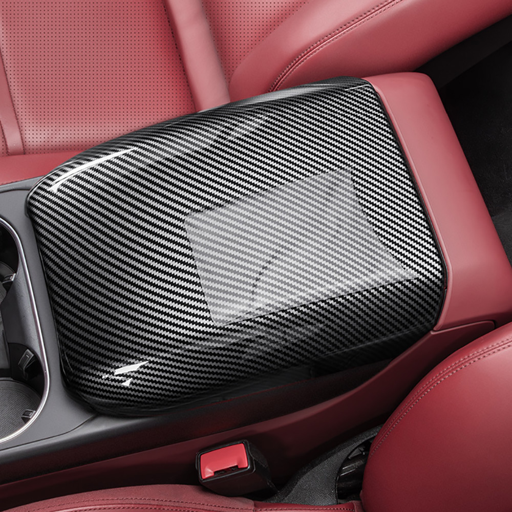 Car Carbon Fiber Center Console Armrest Box Panel Protection Cover Trim For Porsche Cayenne 2018-2024 Interior Accessories