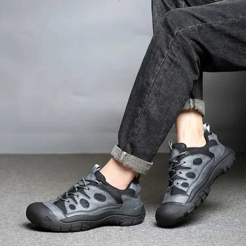 Spring and Summer Patchwork Mesh Round Toe New Brand Breathable Laceup Flat Lowtop Fashionable and Trendy Hiking Shoes C251014