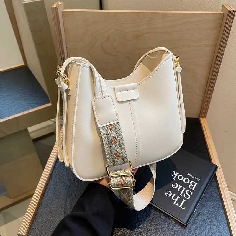 2025 Spring Vintage Shoder Bag for Wen Fi Wide Strap Bucket Bag Stylish Crossbody Purse Trendy Casual Handbag D251014