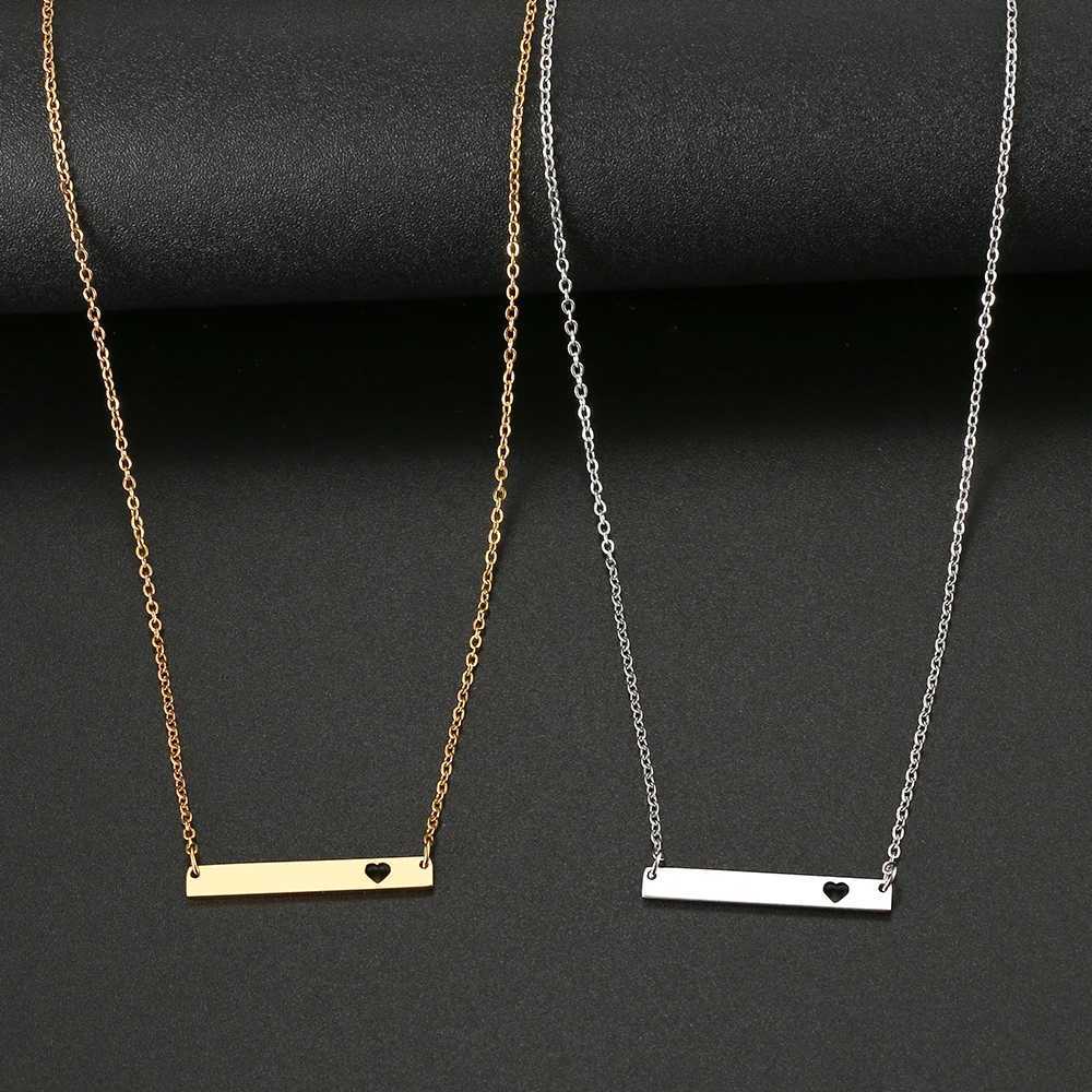 Stainl Steel Necklaces Fashion minimalism Horizontal Stick Pendant Chain Necklace For Wen Jewelry Party Friends GiftsW251014