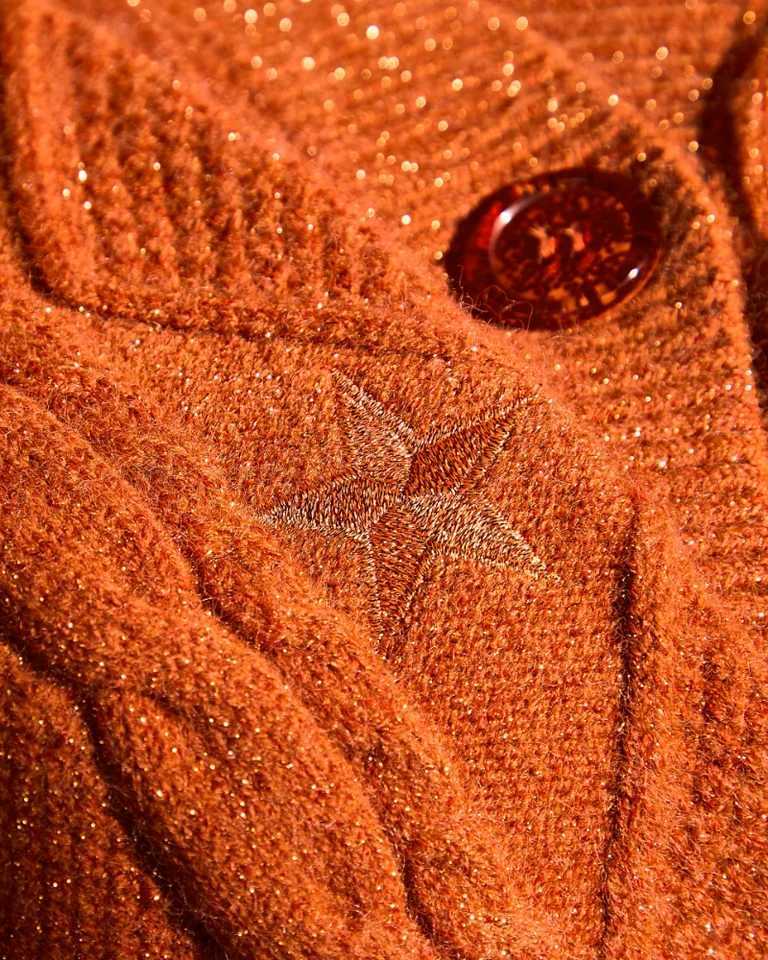 Fansmade The Life Of A Showgirl TS Merch Cardigan Sweater Valentines Gift Orange Long Sleeve Knitted 003 L251014