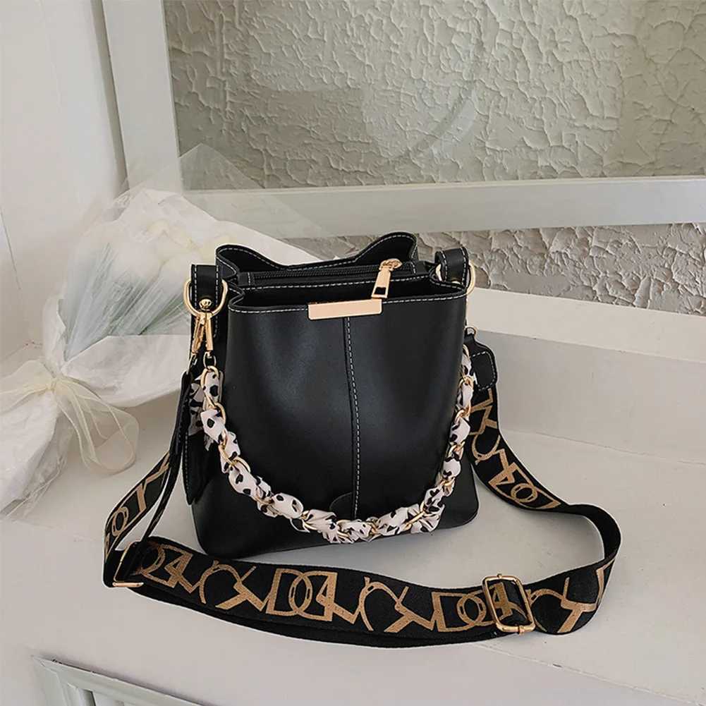 Wen PU Leather Fi Bucket Bag with Adjustable Strap Single Shoder Handbag Zipper Closure Bag for Work Vai D251014