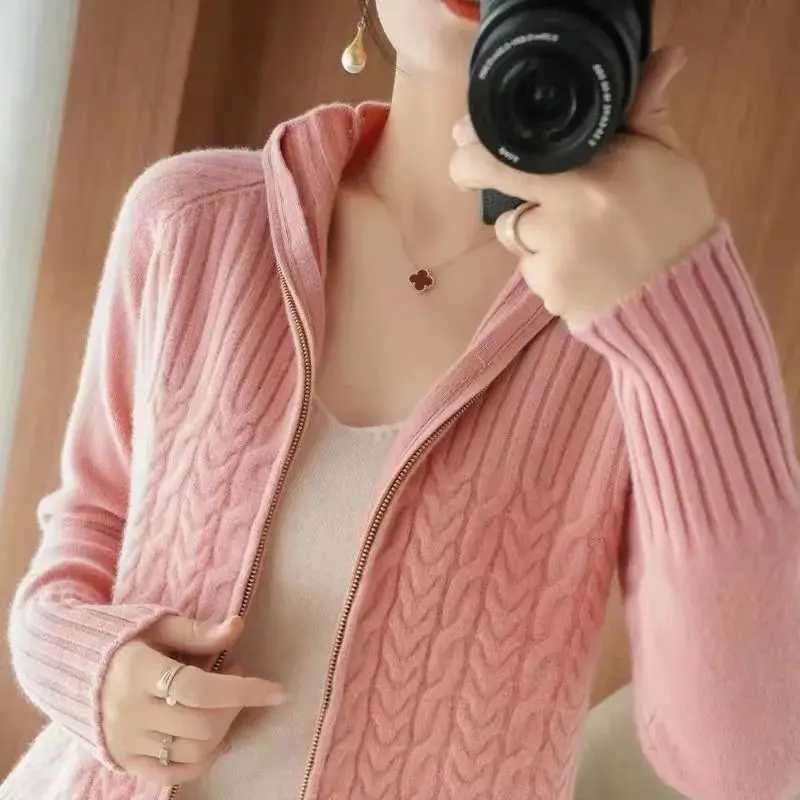 Sweater Knitting Ladies New Zipper Stand Collar Coat Autumn Winter Temperament Screw read Loose Cardigan Womens Fashion Tops W251014