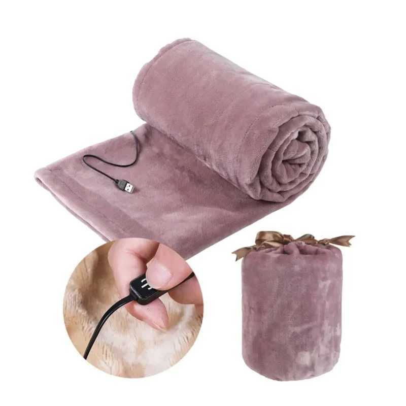 160x85cm USB Heating Blanket Travel For Sofa Bed 5 Levels Portable Electric Blanket Winter Warm Soft Plush Car Shawl Camping Y251014