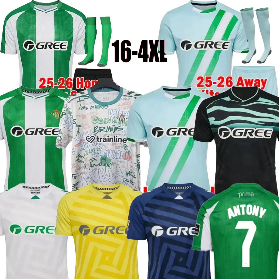 real betis 25 26 soccer jerseys shirts ISCO ANTONY LO CELSO BARTRA ADRIAN P. FORNALS 2025 2026 football Home Away Kids socks Mens Womens Kit uniform