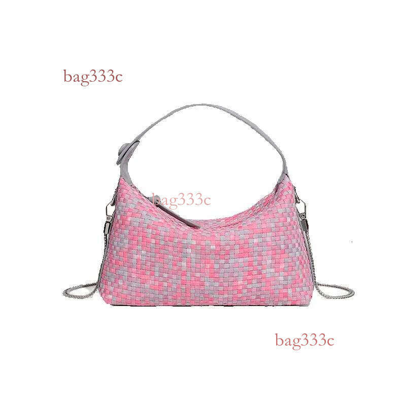 Fashion Woven Spring Summer Denim Yuanbao Handheld Small Square Single Shoulder Crossbody Women's Bag Trendy New Product Cowhide Woven Bag