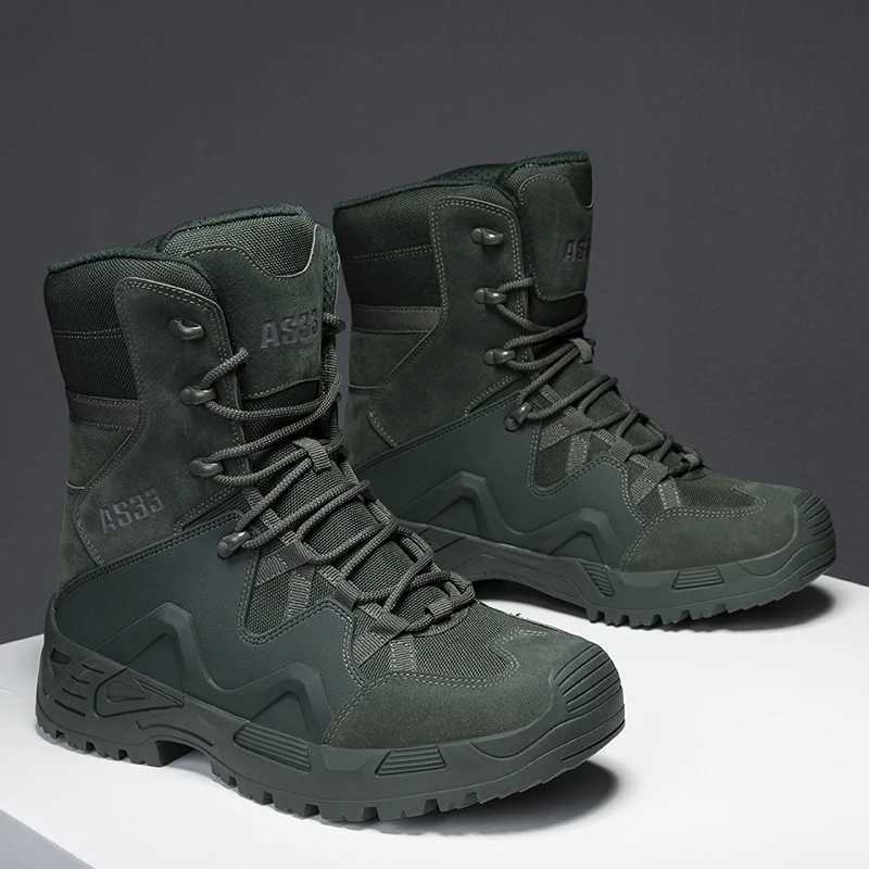 2024 New Triangle Region CrossBorder Mens Tactical Boots Outdoor Hiking Camping Warfare Ankle Height Winter Season C251014