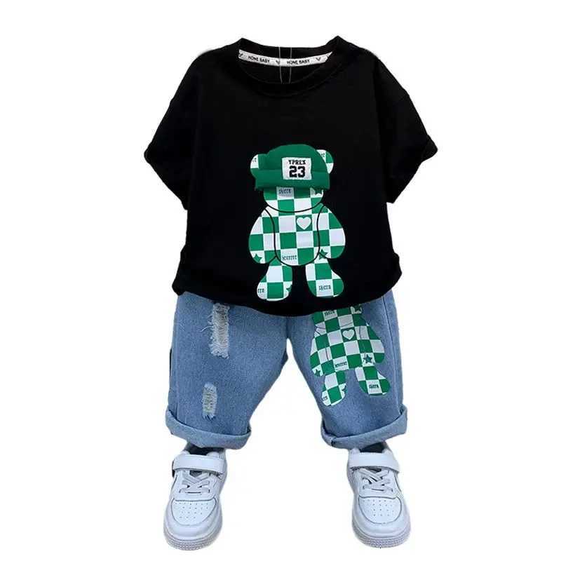 New Selling Summer Baby Boys Clothing Sets Tops bear Tshirt Short Pants 2 Pieces Set Kids Girls Age 2 3 4 5 6 7 8 9 10 Years X251014