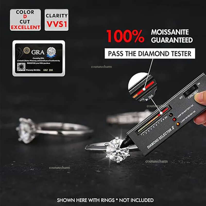 Custom Hip Hop Initial Letter D Pendant Men Iced Out VVS Moissanite Pass Dia Tester GRA certificate