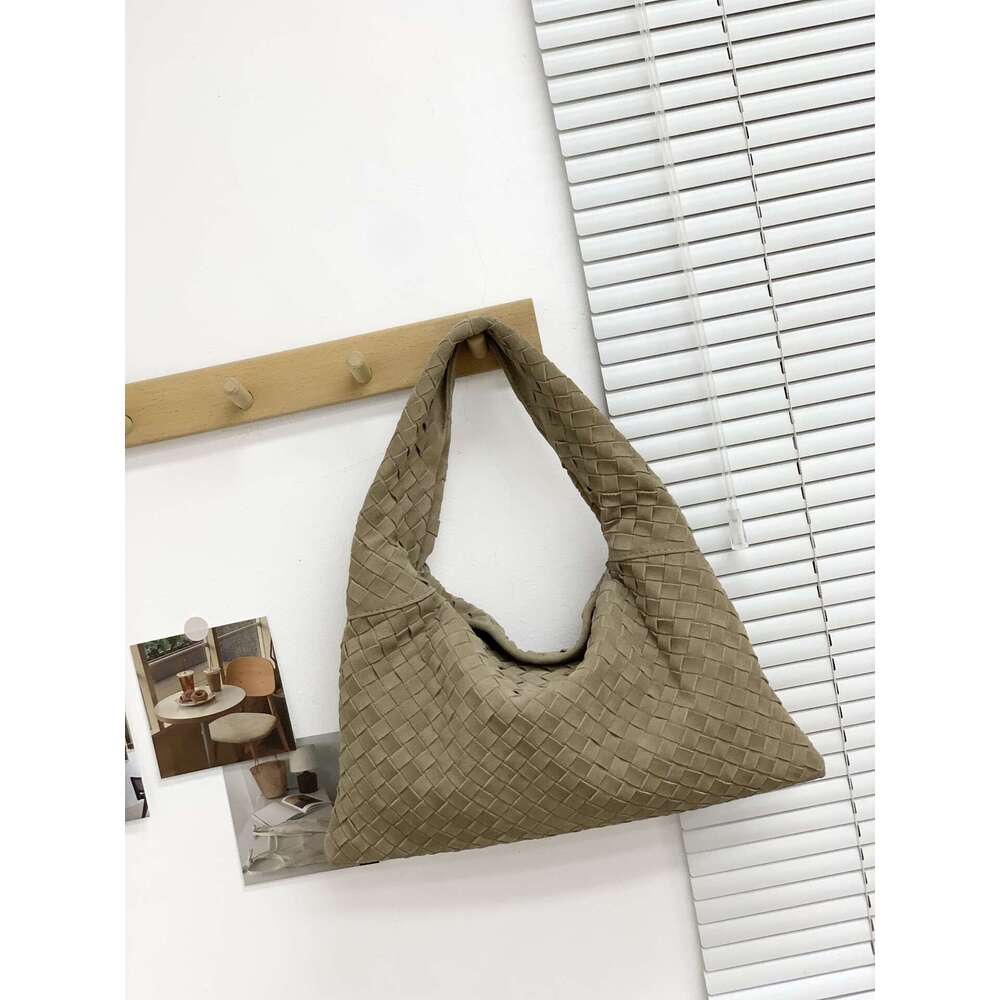 Luxury bag Genuine Leather Woven New Suede Dumpling Large Capacity Handbag Cowhide Single Shoulder Underarm Bag for Women