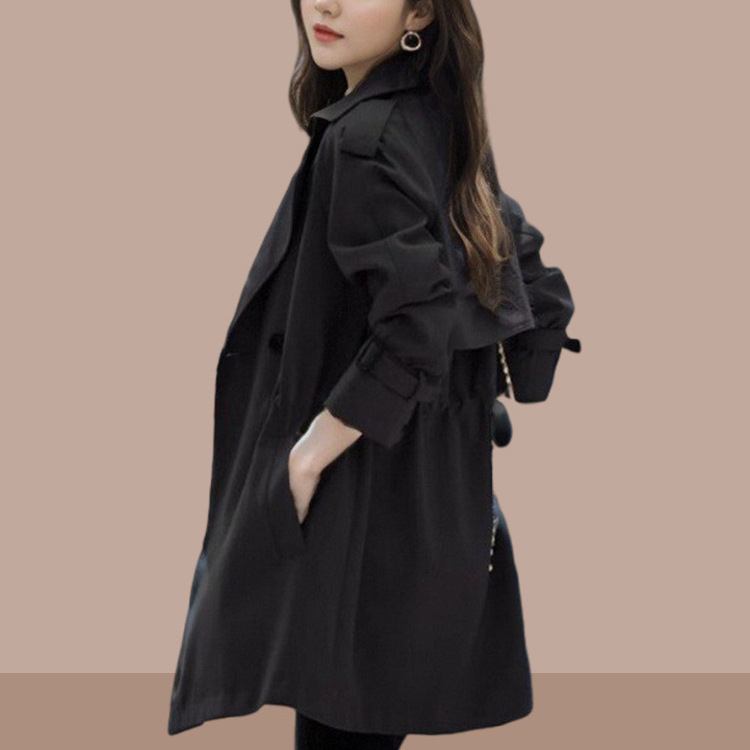 Windbreaker Womens MidLength Petite 2025 Spring Autumn New British Style Coat Fashionable and Stylish 240820