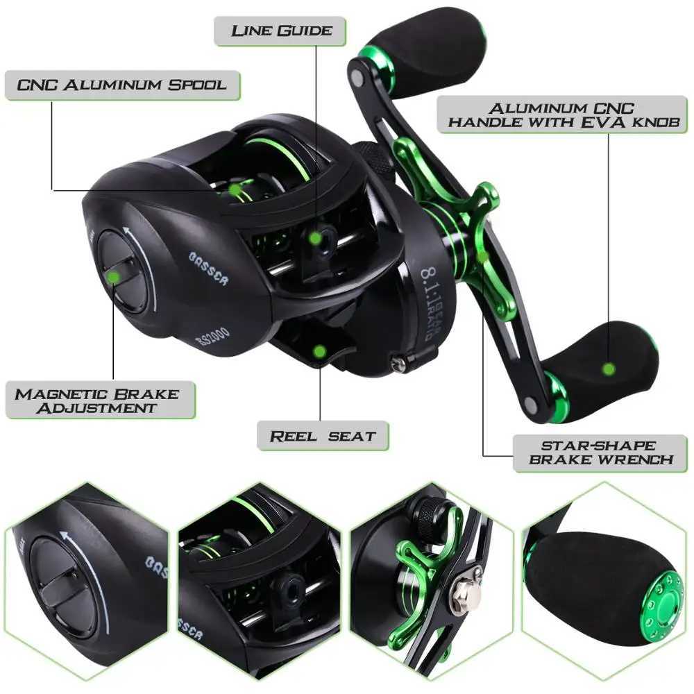 Sougayilang 4Section M Power Caon Fiber Baitcsting Rod Full Kit Casting Reel Set 100M Fishing Line Lures Hooks Jig Pesca Y251014