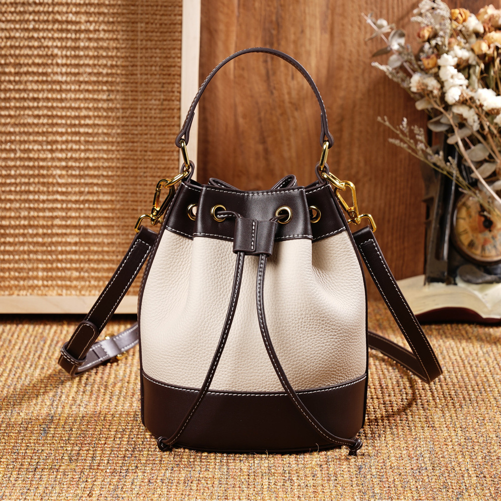 Spring Designer Bag Summer New 2025 Top Layer Cowhide Fashion Luxury Bag Casual Versatile Retro Single Shoulder Bag Crossbody Bag Handbag Bucket Bag