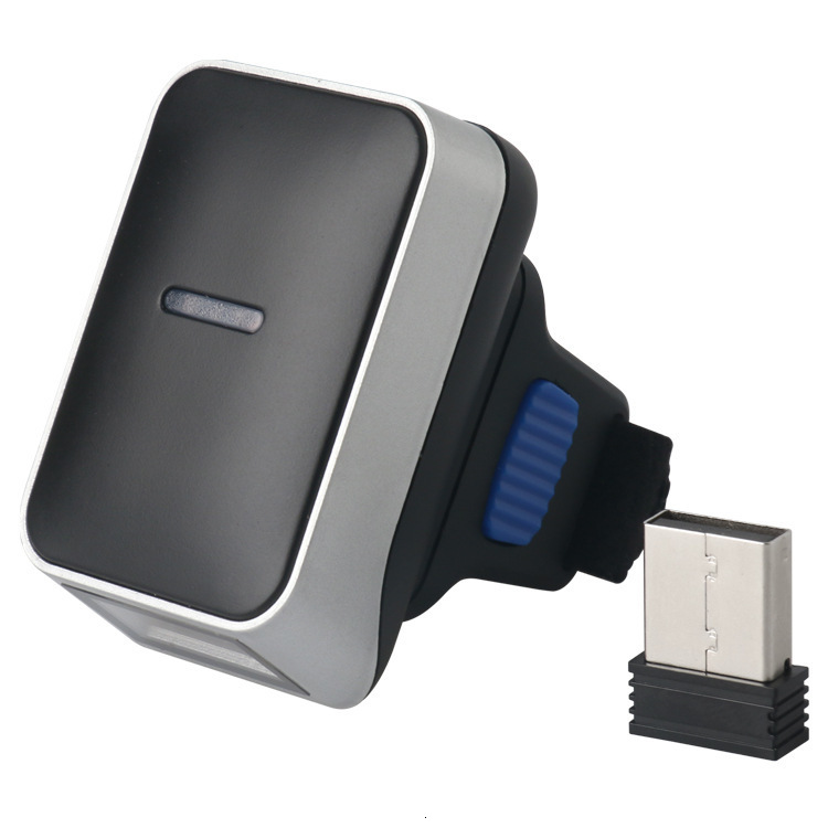 Wearable Scanner Ring Scanner 1D Red Light Wireless Barcode Scanner for Express Delivery and Warehouse 240318