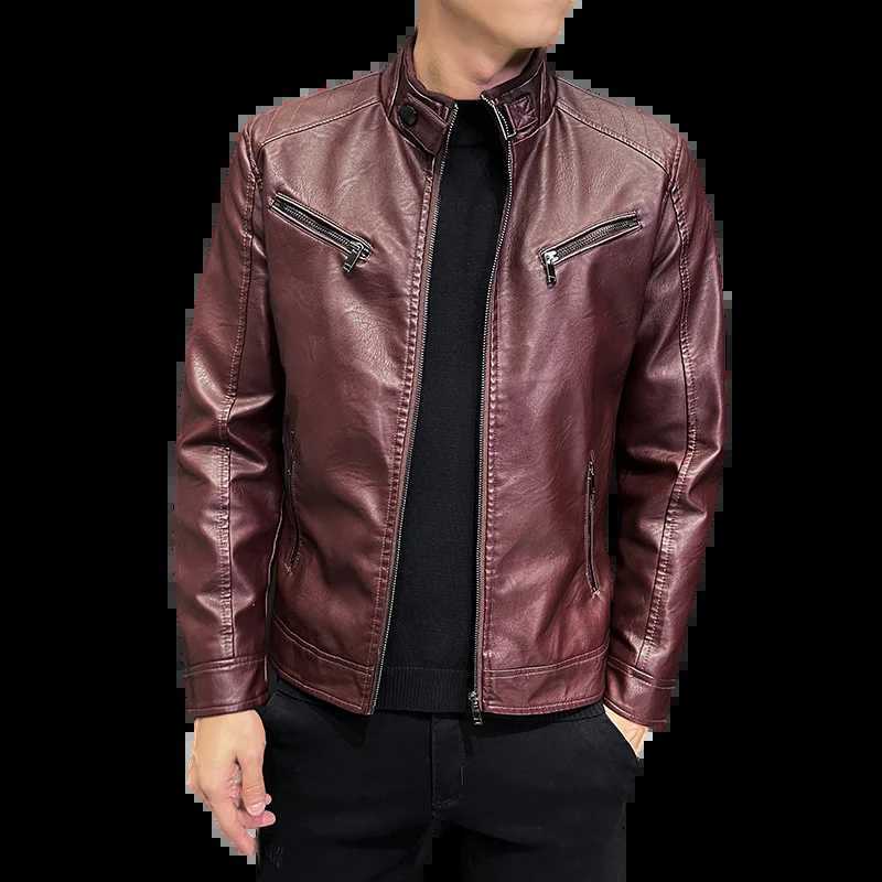 2024 Highquality Leather Men Autumn New Fashion Handsome Young Motorcycle Jacket PU Leather Men Trend Men Jacket J251014