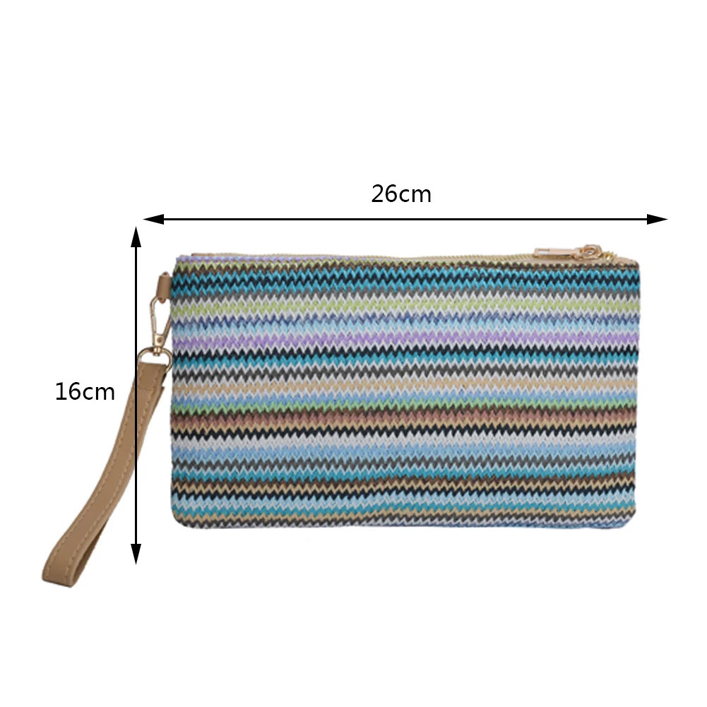 Vintage Hand Woven Clutch Bag Colourful Money Beach Long Handmade Casual Portable Elegant Exquisite for Weekend Vacation 251014
