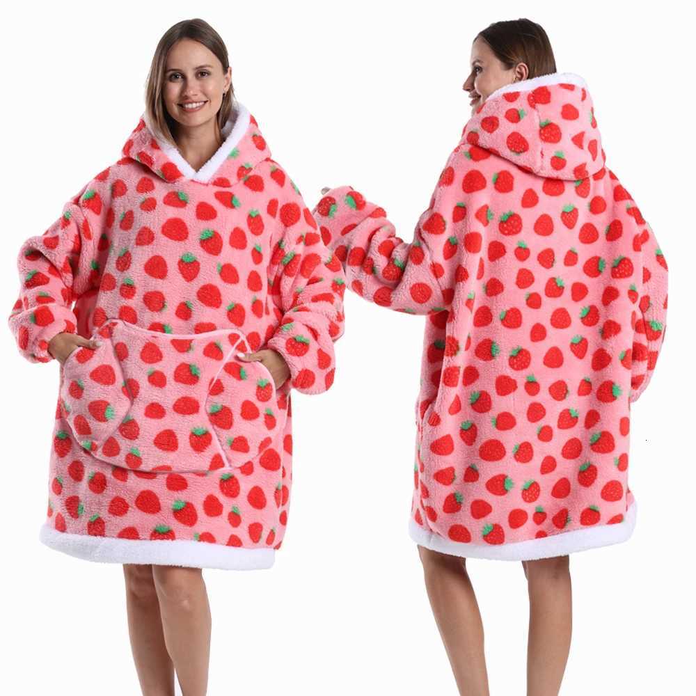 Winter Hoodies Women Men Clothes Blue Leopard Sweatshirt Korean Style Pullover Fleece Giant Oversized Blanket with Long Sleeves Y251013