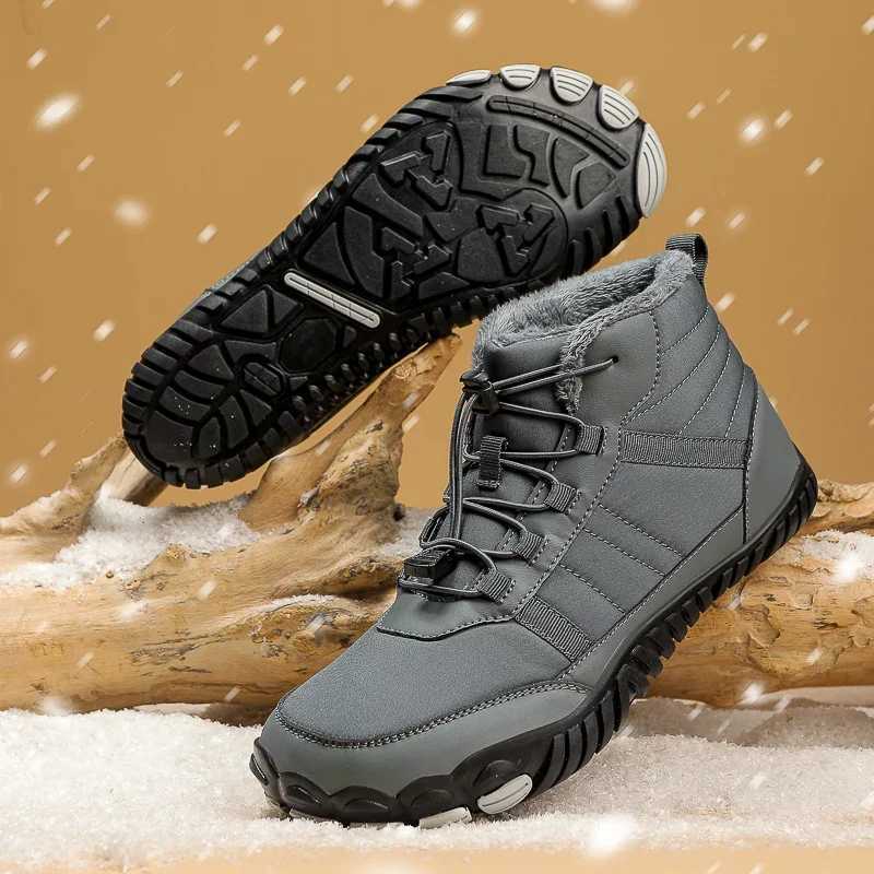 Wading Shoes Womens Mens Minimalist Winter Snow Boots Warm Ankle Booties with Arch Support Zero Drop Sole Wide Toe Box C251014