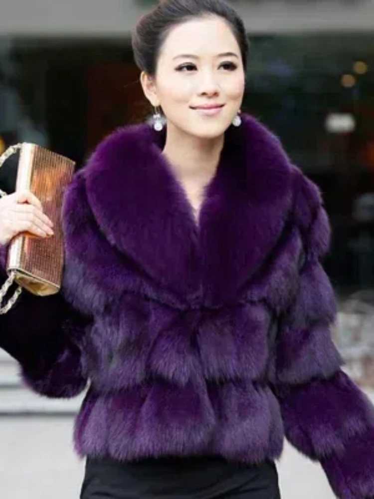 Hot sales Fashion Lady Short Style Genuine Fox Fur Outerwear Winter Women Real Fox Fur Coat Thick Warm Natural Fox Fur Jackets H251014